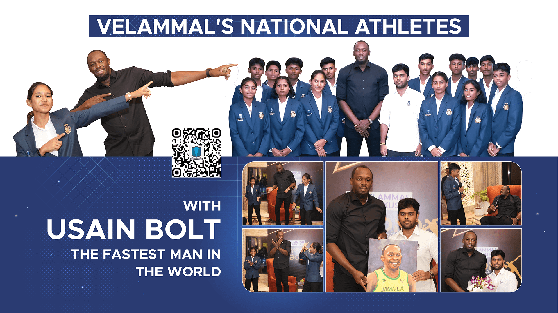 Velammal's Champions Meet the World's Fastest Man